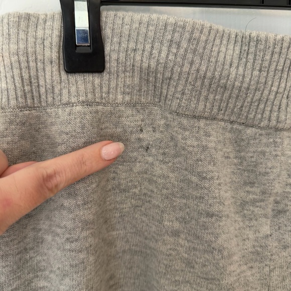 summersalt Gray Knit Cashmere Wool Drawstring Joggers with Cream Tie - Picture 4 of 7